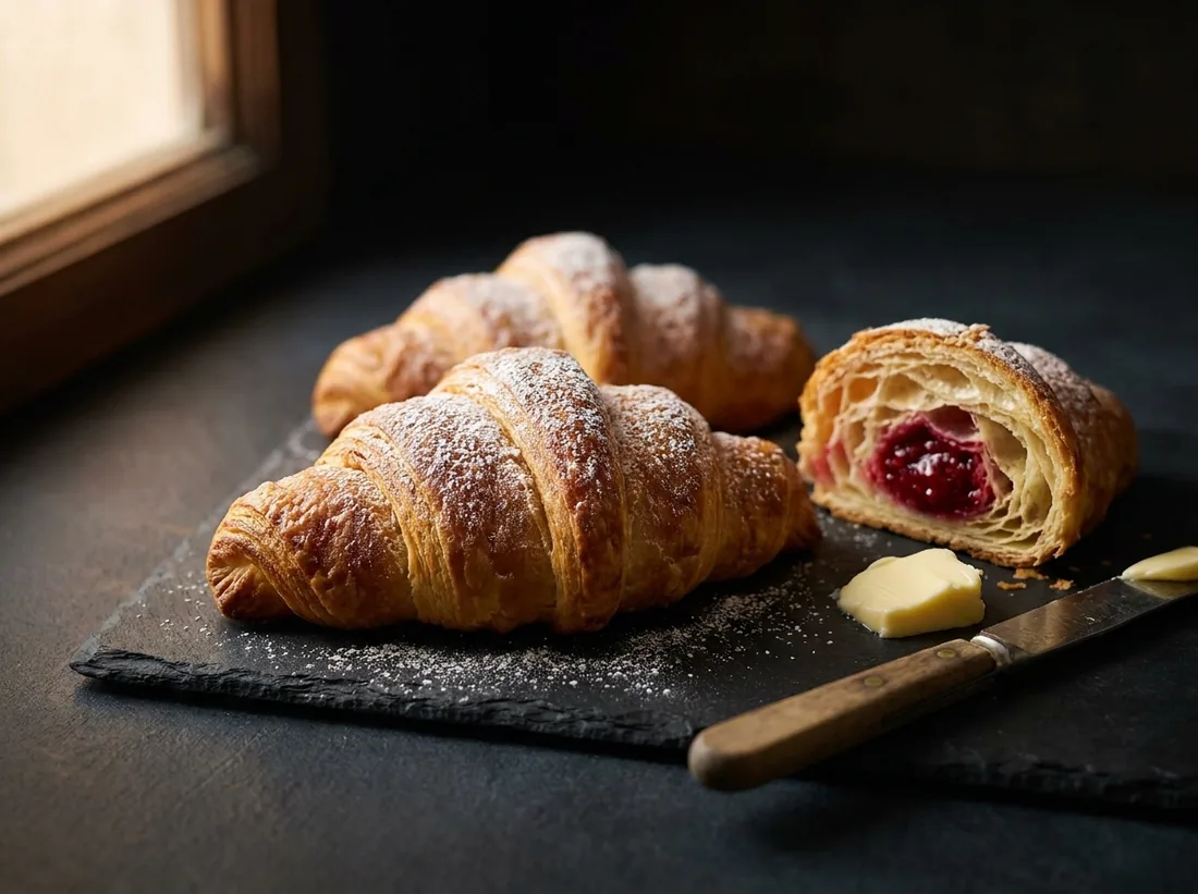 Croissant cu cremă de zmeură — 90 g