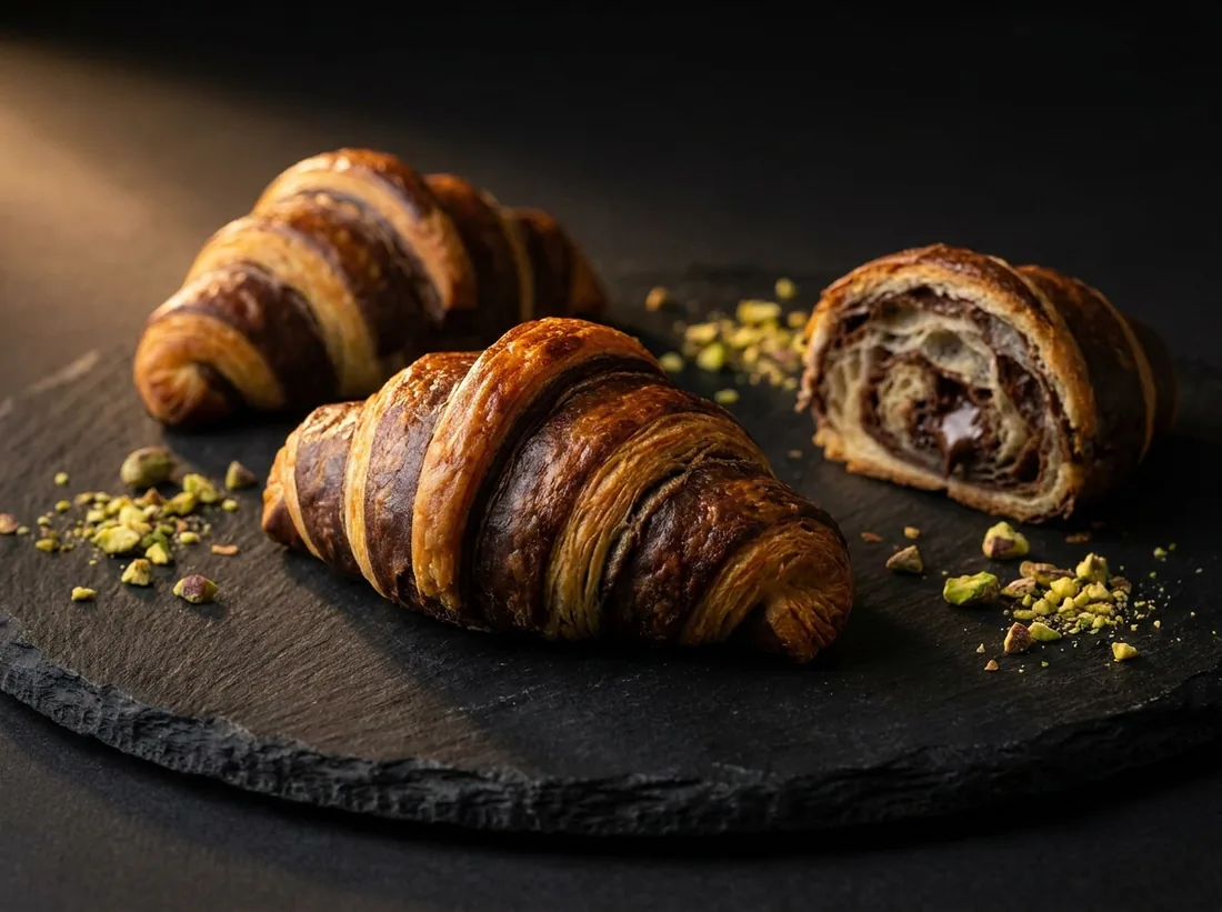 Mini croissant bicolor cacao